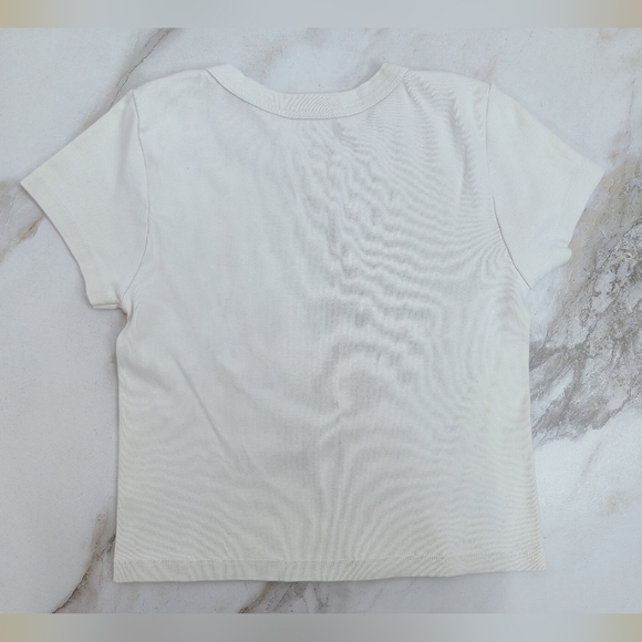 Brandy Melville Butterfly & Fairy Graphic Cream Short Sleeve Tee Top OS - Picture 5 of 6